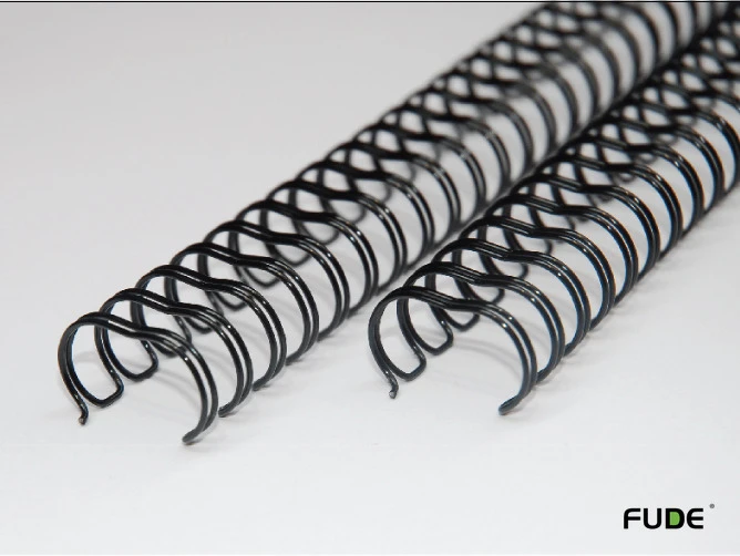 Close-up of black pre-cut double loop wire elements